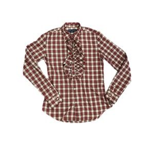 Ralph Lauren Red and White Plaid Button Down Shirt